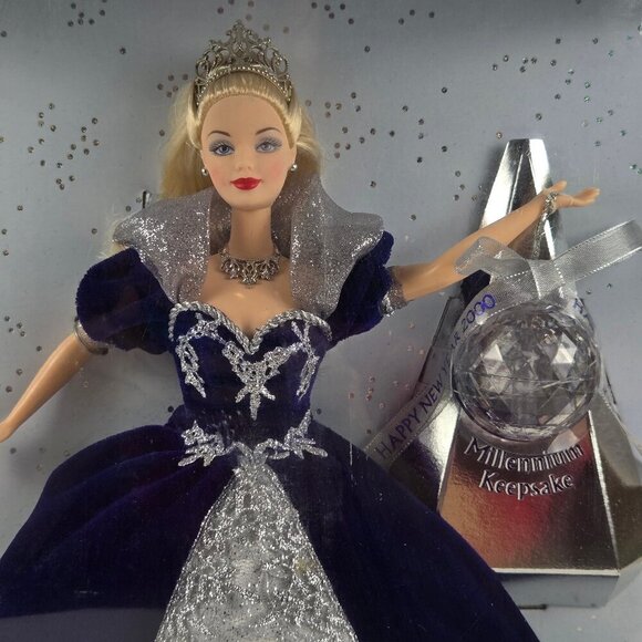 Millenium Princess Barbie Special Edition Doll Blue Velvet/Silver Sparkle Dress - Picture 2 of 13